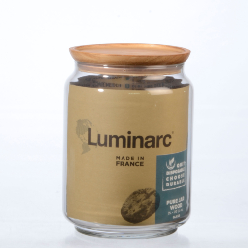 Dose Pure Jar Wood 2lt, H188, &#248;136mm, mit Holzdeckel
