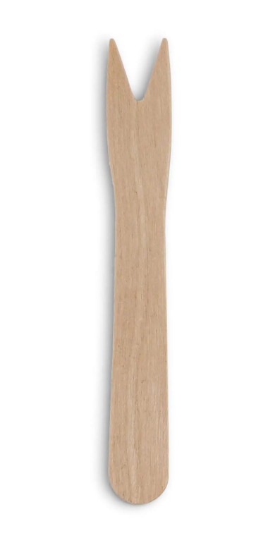 Pommes-Frites-Gabel 85mm Holz braun