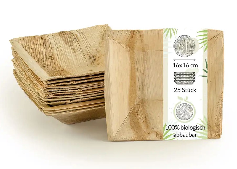 Palmblatt Schale quadratisch 16x16cm, 4.5cm tief