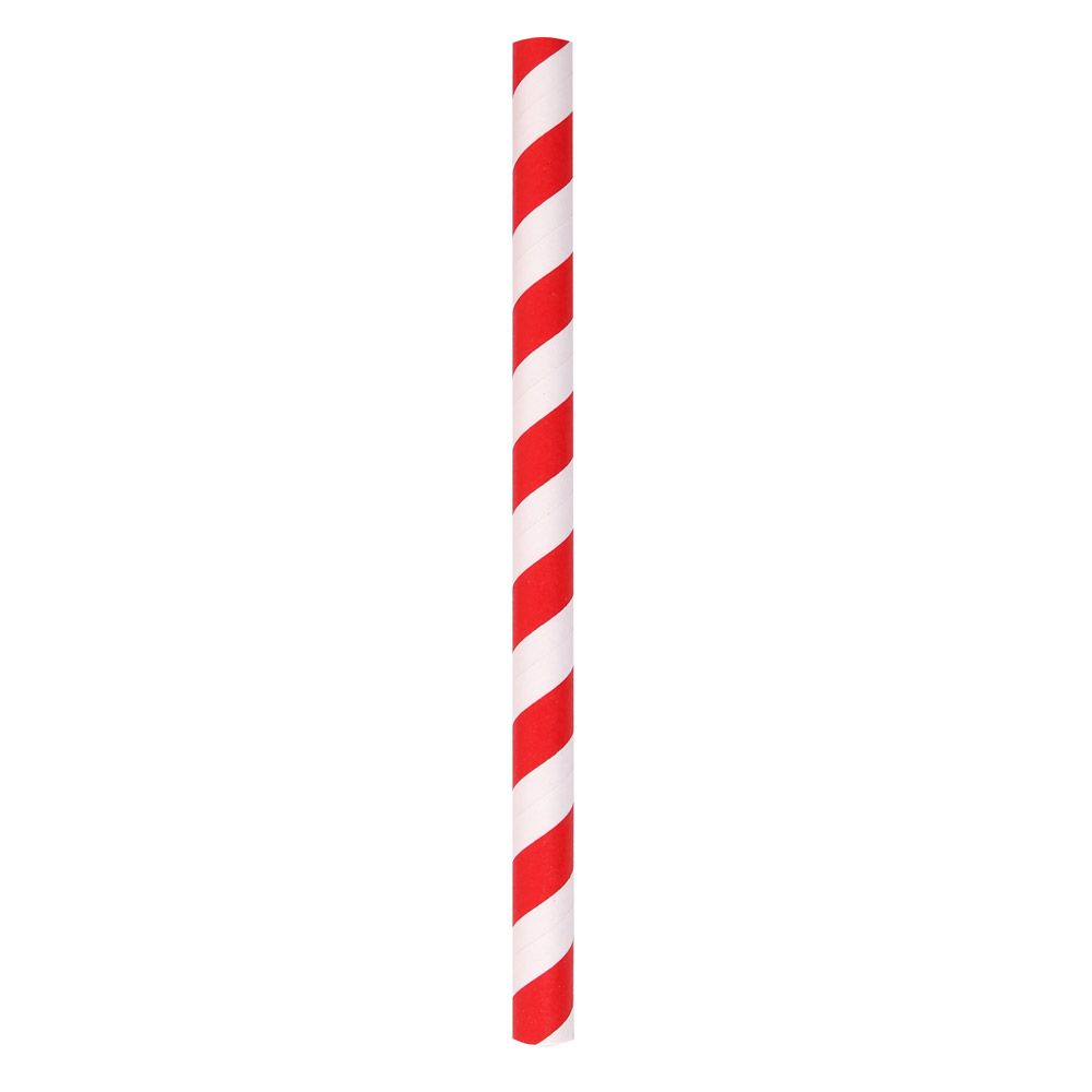 Papier-Trinkhalme rot/weiss, 130mm, &#248;8mm