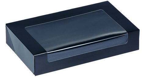 Sushi Box Karton/PE schwarz mit Sichtfenster