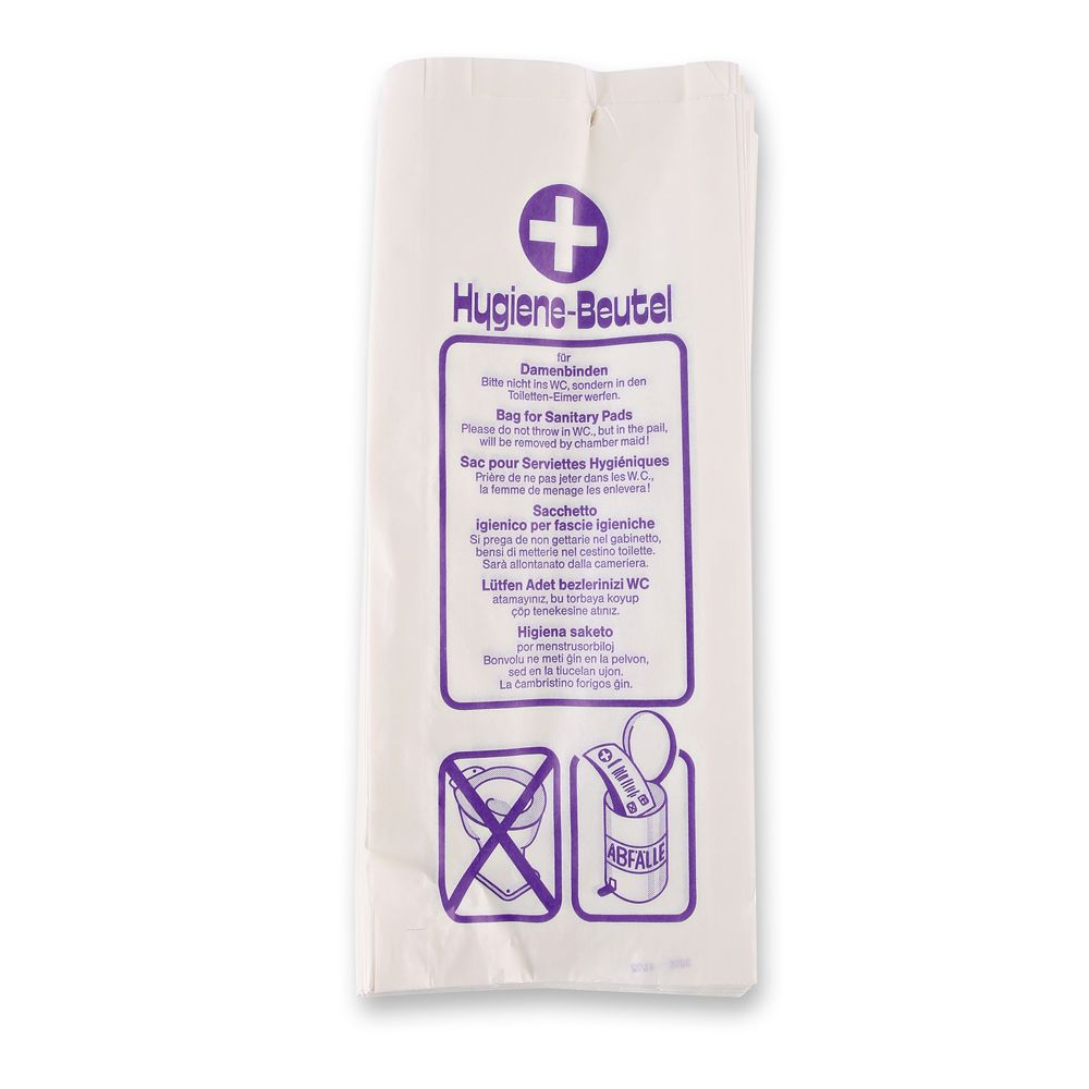 Hygienebeutel Papier weiss geschn&#252;rt, 12+5x24cm