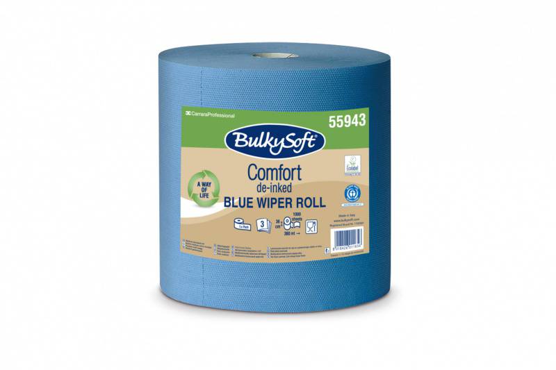 Reinigungsrolle BulkySoft Comfort Recycling de-inked, 3-lg, 360lfm