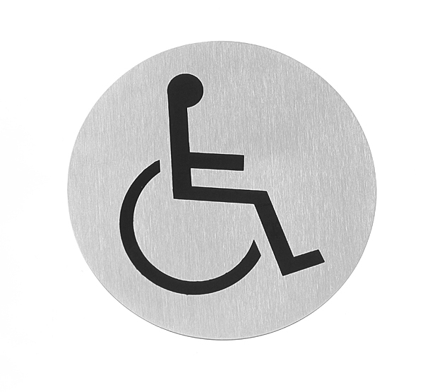 T&#252;rschilder &quot;Rollstuhl&quot; Edelstahl 