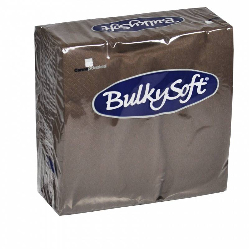 Servietten Dinner BulkySoft, 1/4-Falz, 3-lg, braun