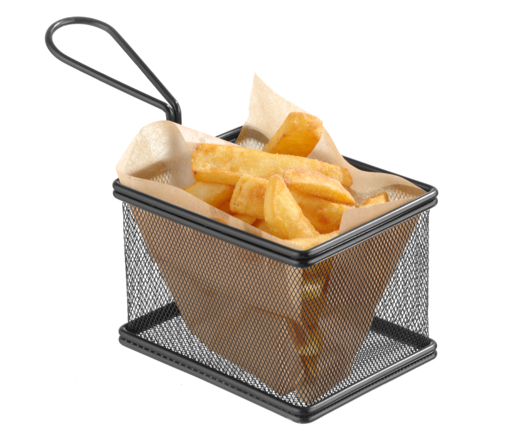 Miniatur-Frittierkorb, mattschwarz beschichtet