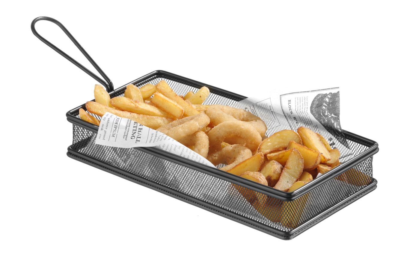 Miniatur-Frittierkorb, mattschwarz beschichtet
