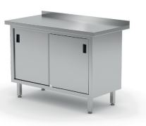 Wandtisch, Schrank mit Schiebetüren, CNS