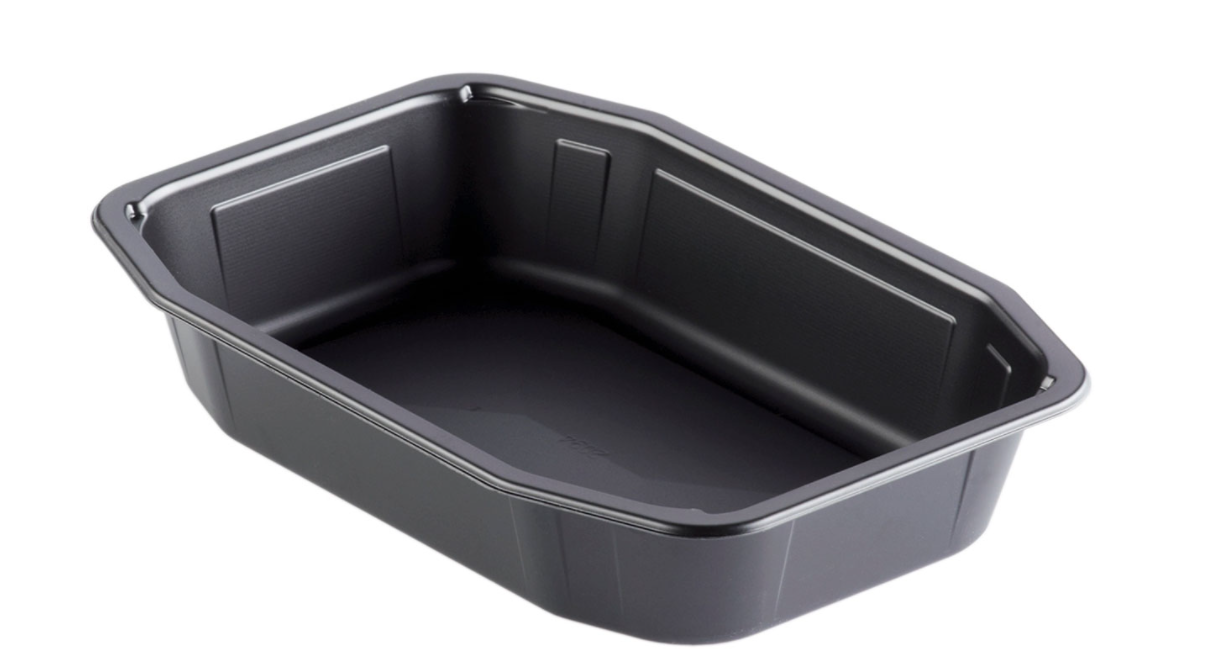 Menuschale 840ml schwarz PP, 215x148xH40mm, 1-teilig