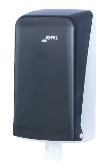 Mini-Reinigungsrollen-Dispenser Rauchglas Jofel, weiss/anthrazit