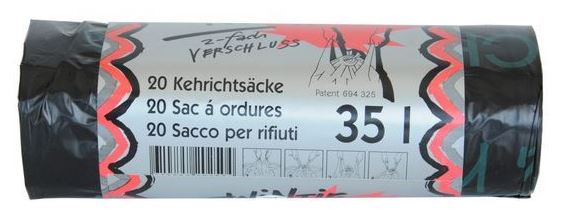 Kehrichts&#228;cke knotbar 35lt LD schwarz