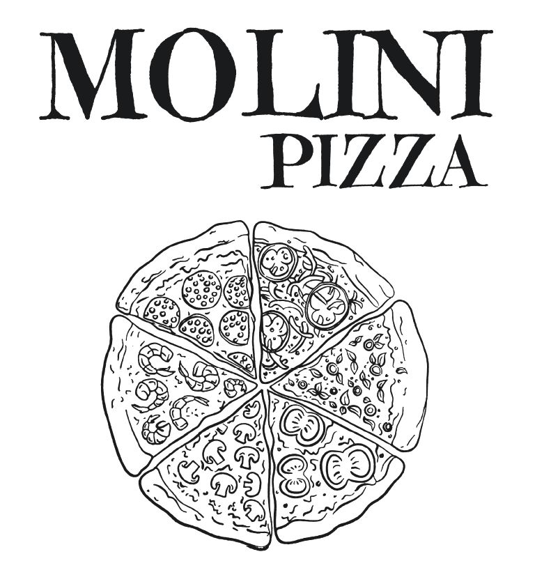 Pizzakarton &quot;Molini Pizza&quot; 40x40x4cm, weiss